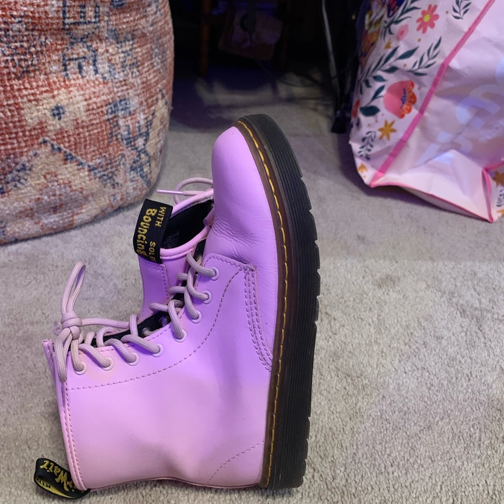 Dr. Martens Women's Light Pink Combat Boots - Picture 3 of 5